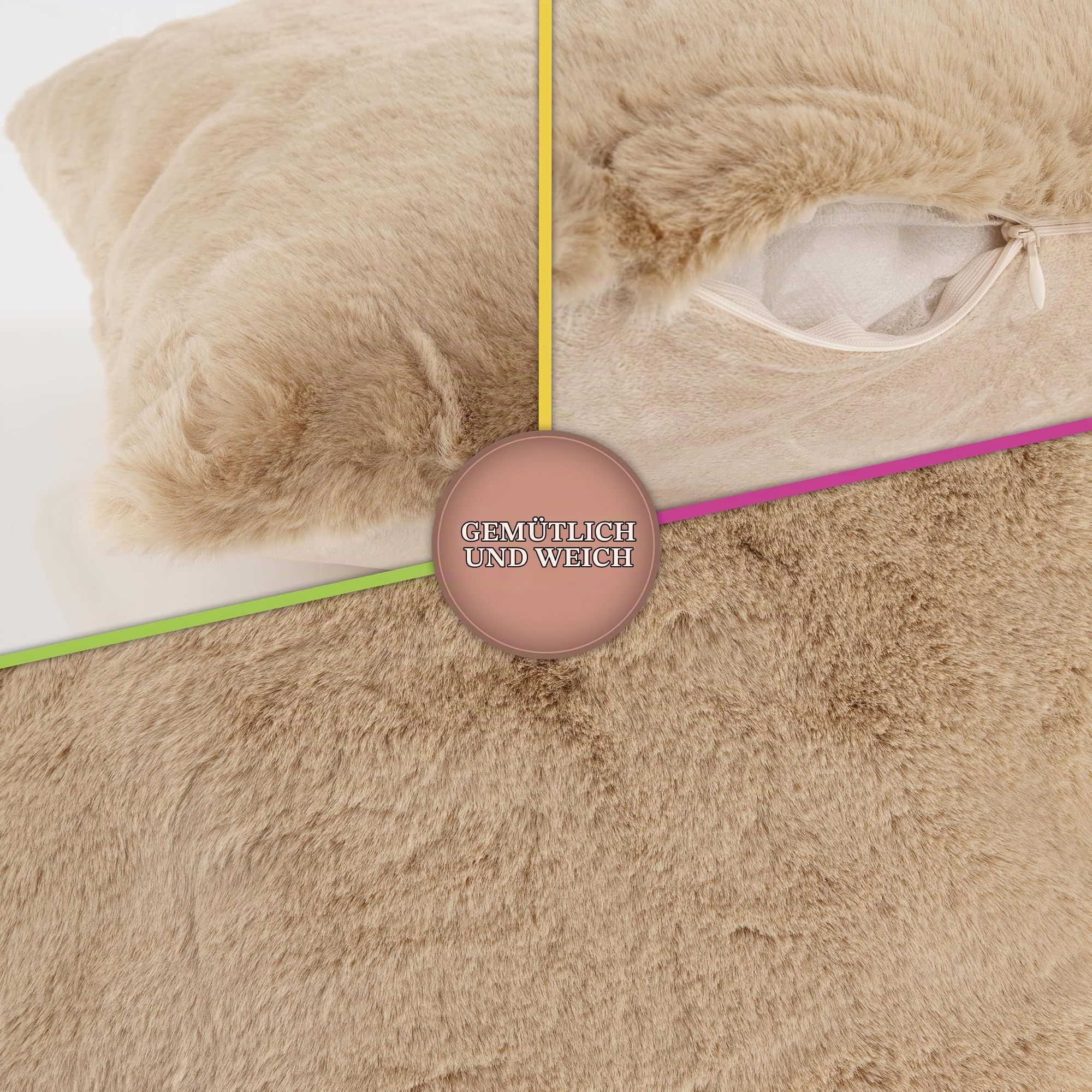 paco-home-kissenbezug-kunstfell-2er-set-beige-flauschig-waschbar image 4