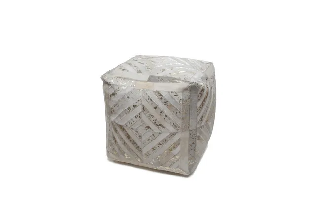 kayoom-spark-pouf-410-leder-sitzkissen-mit-rautenmuster image 1