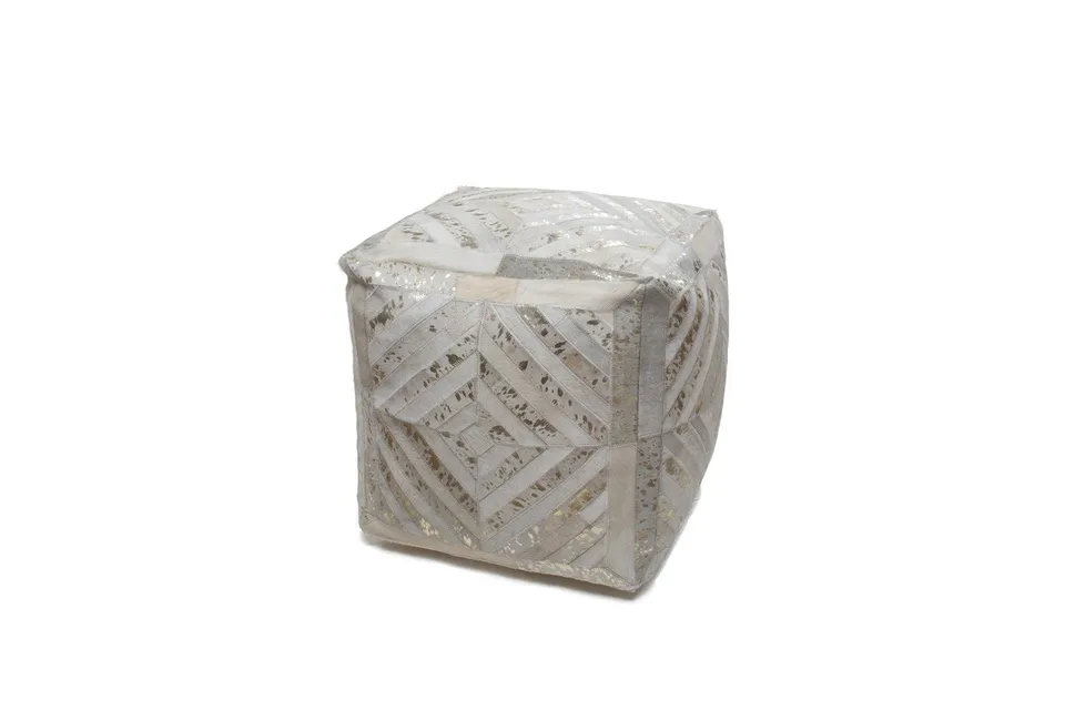 kayoom-spark-pouf-410-leder-sitzkissen-mit-rautenmuster image 1