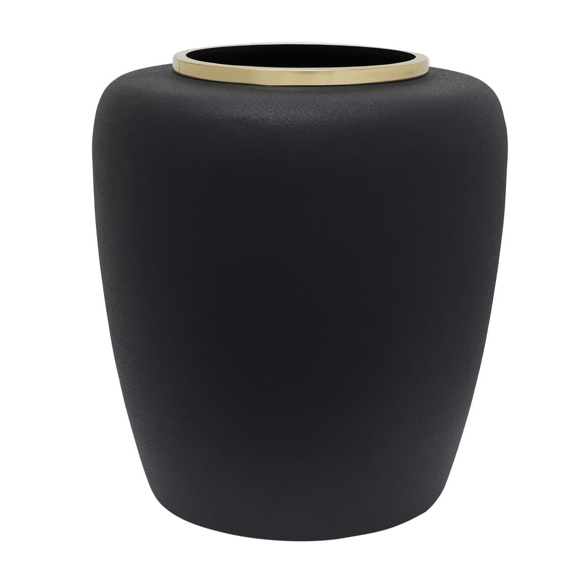 kayoom-vase-art-deco-2025-handgearbeitete-vase-aus-eisen-schwarz-matt-mit-metall image 1