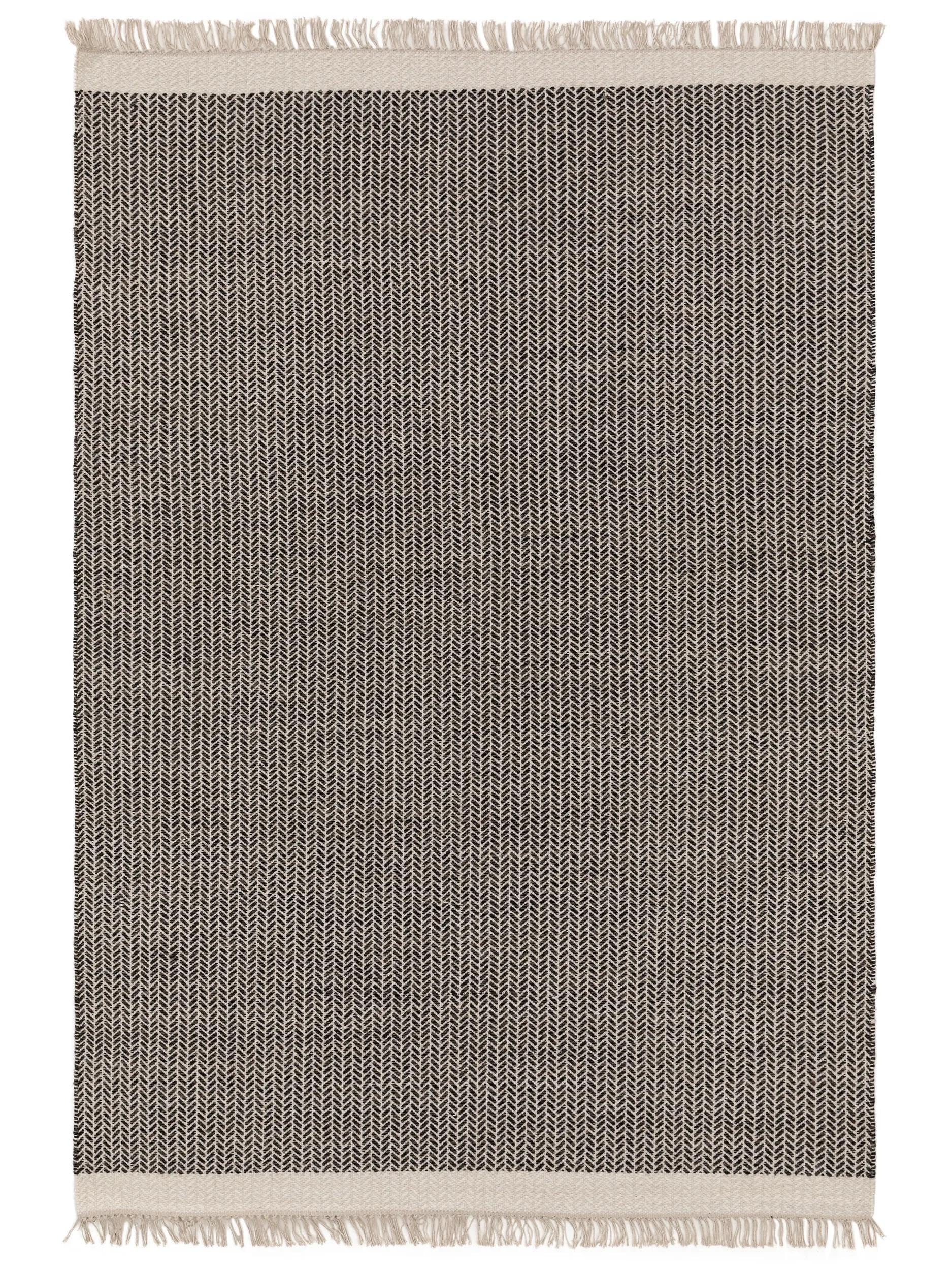 benuta-pure-wollteppich-kim-schwarz-wei-80x120-cm image 1