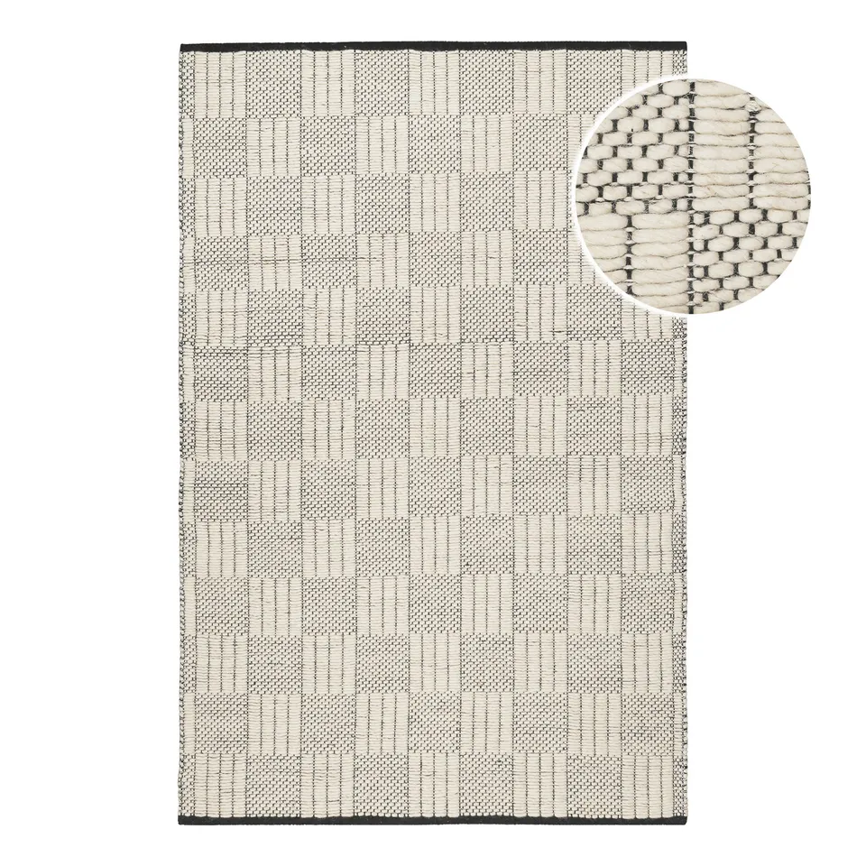 weconhome-lani-wollteppich-creme-wei-karo image 1