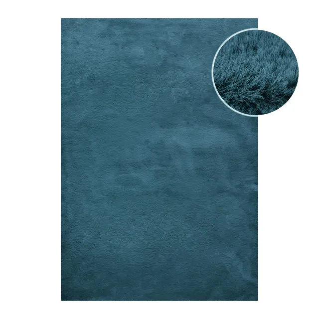 weconhome-basics-anna-kunstfell-teppich-petrol-hochflor image 1