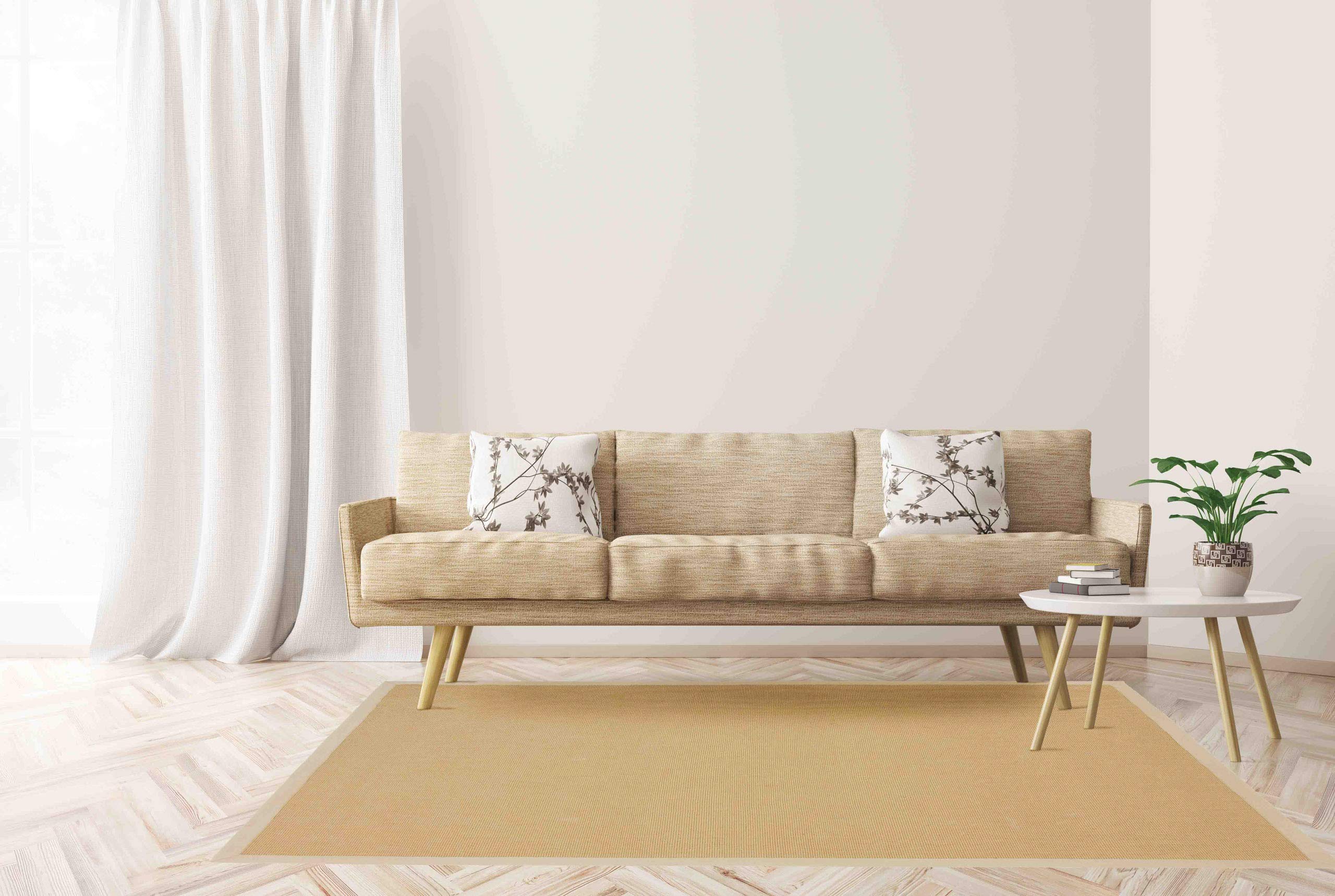 carpetfine-sisalteppich-naturfarbe-80x150-cm-handgewebt-beige-jute-baumwolle image 2