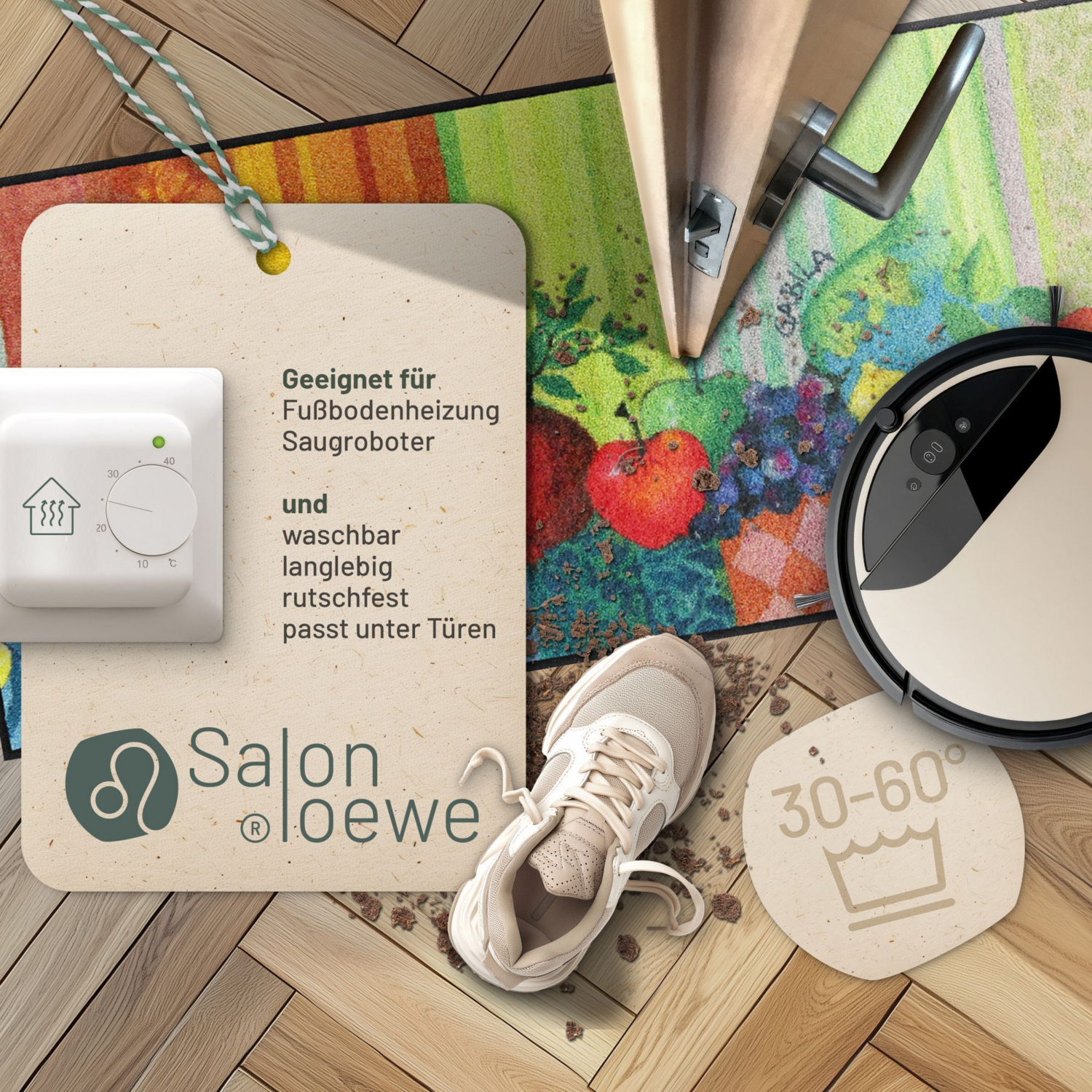 salonloewe-frutta-e-righe-l-ufer-60-x-140-cm-polyamid-rutschfest-waschbar image 2