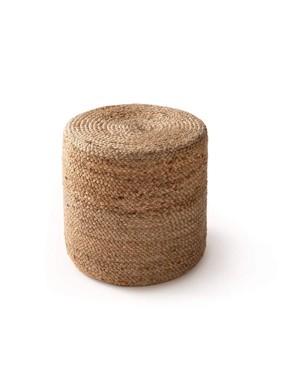benuta-pure-jute-pouf-jutta-hellbraun-40x40-cm-handgefertigter-zylindrischer-pou image 1