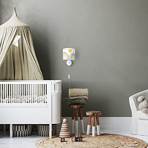 paco-home-wandlampe-kinderzimmer-regenbogen-kariert-e14-mit-stecker image 6