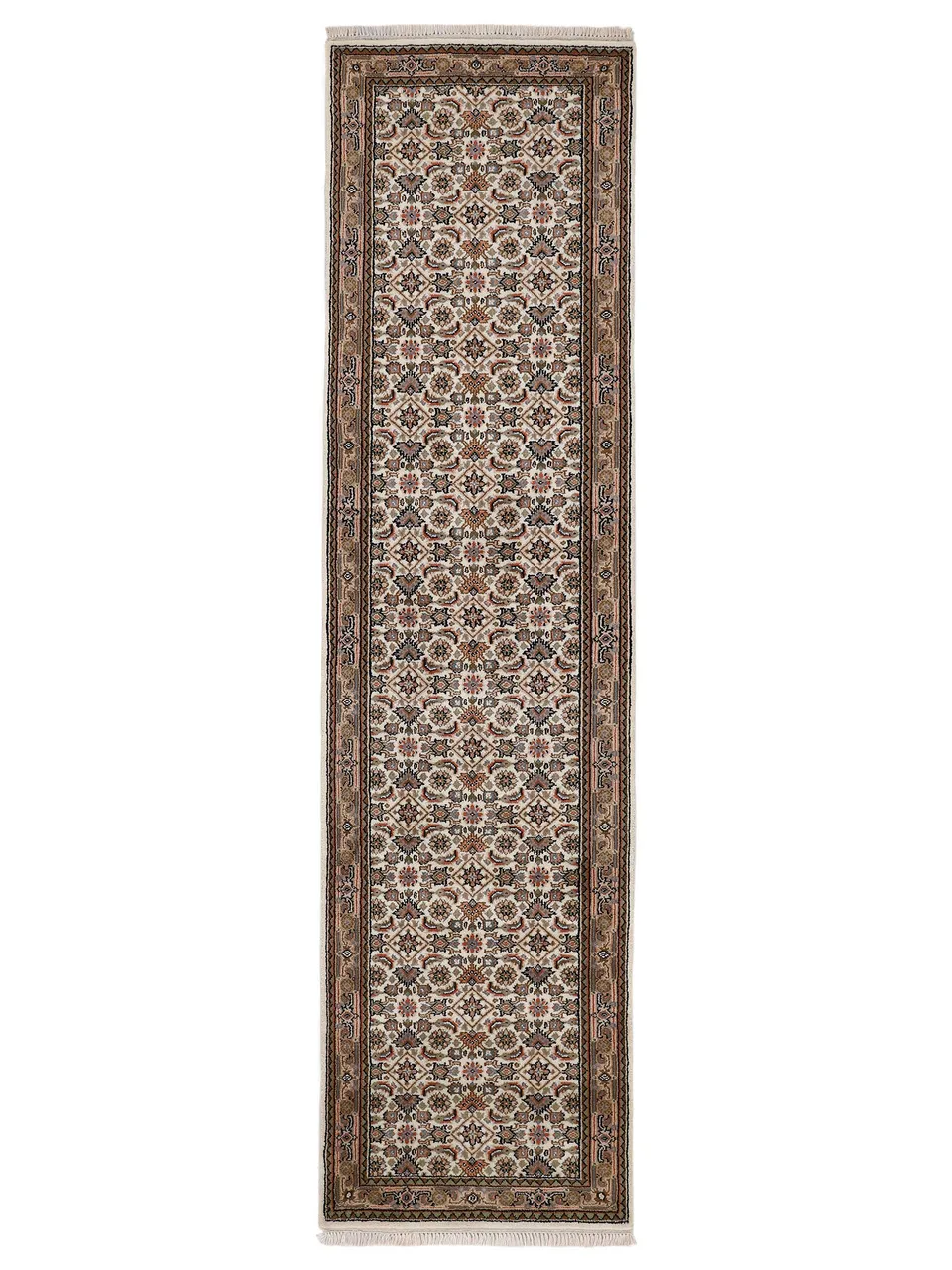 carpetine-bidjar-herati-teppich-l-ufer-creme-80x250-cm-handgekn-pft-wolle-baumwo image 1