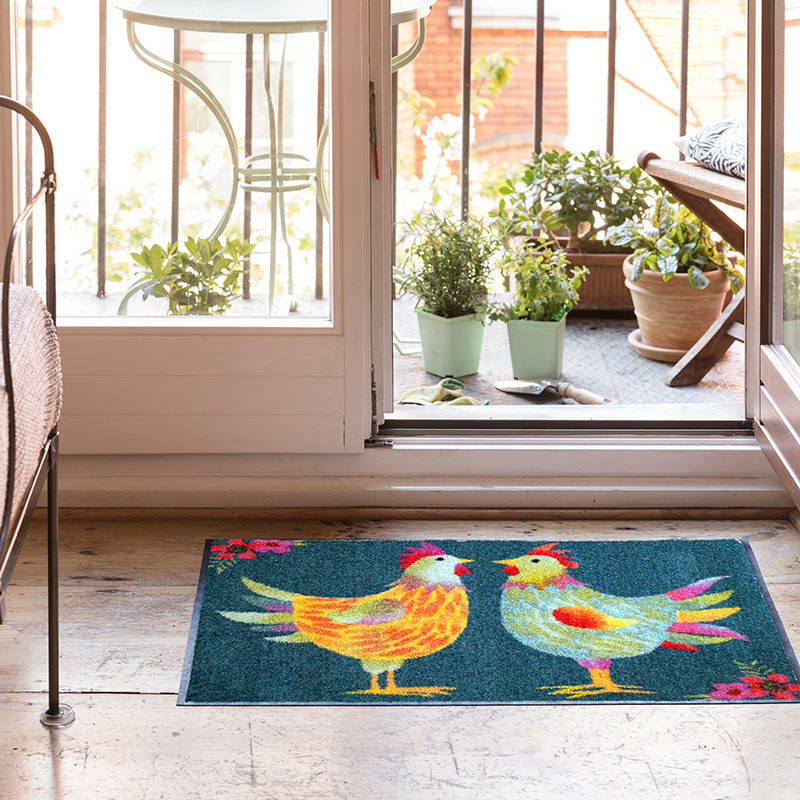 salonloewe-rainbow-chicken-petrol-eingangsmatte-50-x-75-cm-buntes-h-hnermotiv-ru image 2