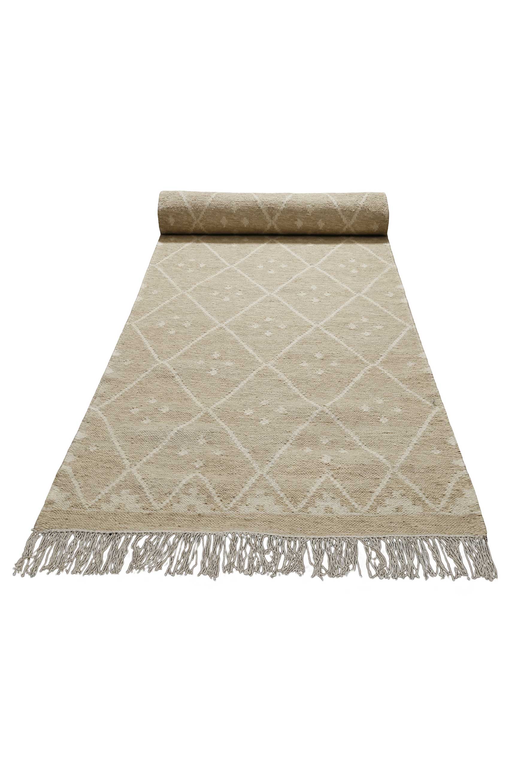 green-looop-kelim-teppich-vermont-beige-creme-meliert-kurzflor-wolle image 3