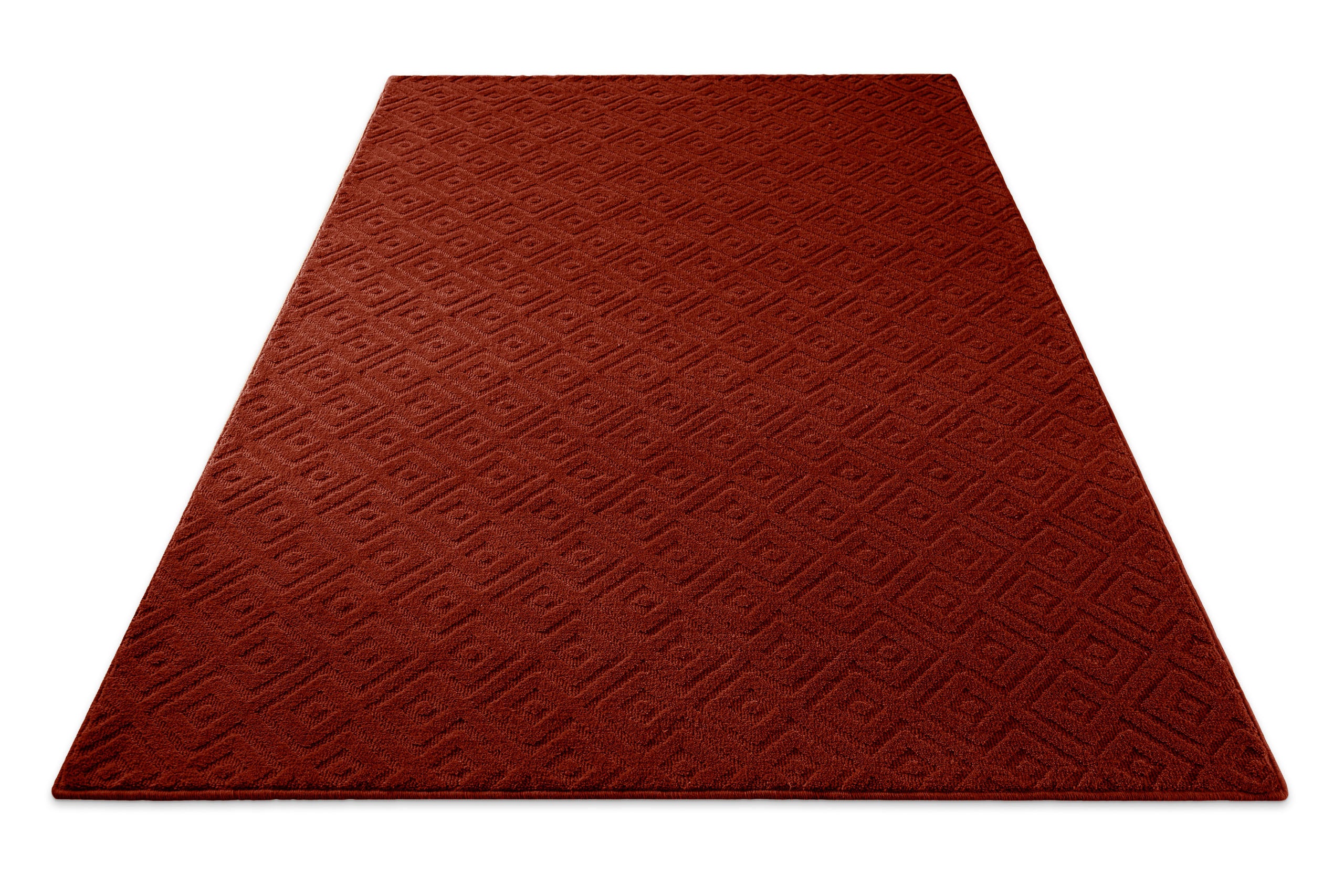 weconhome-castello-two-kurzflor-teppich-schurwolle-purpur-rot image 3