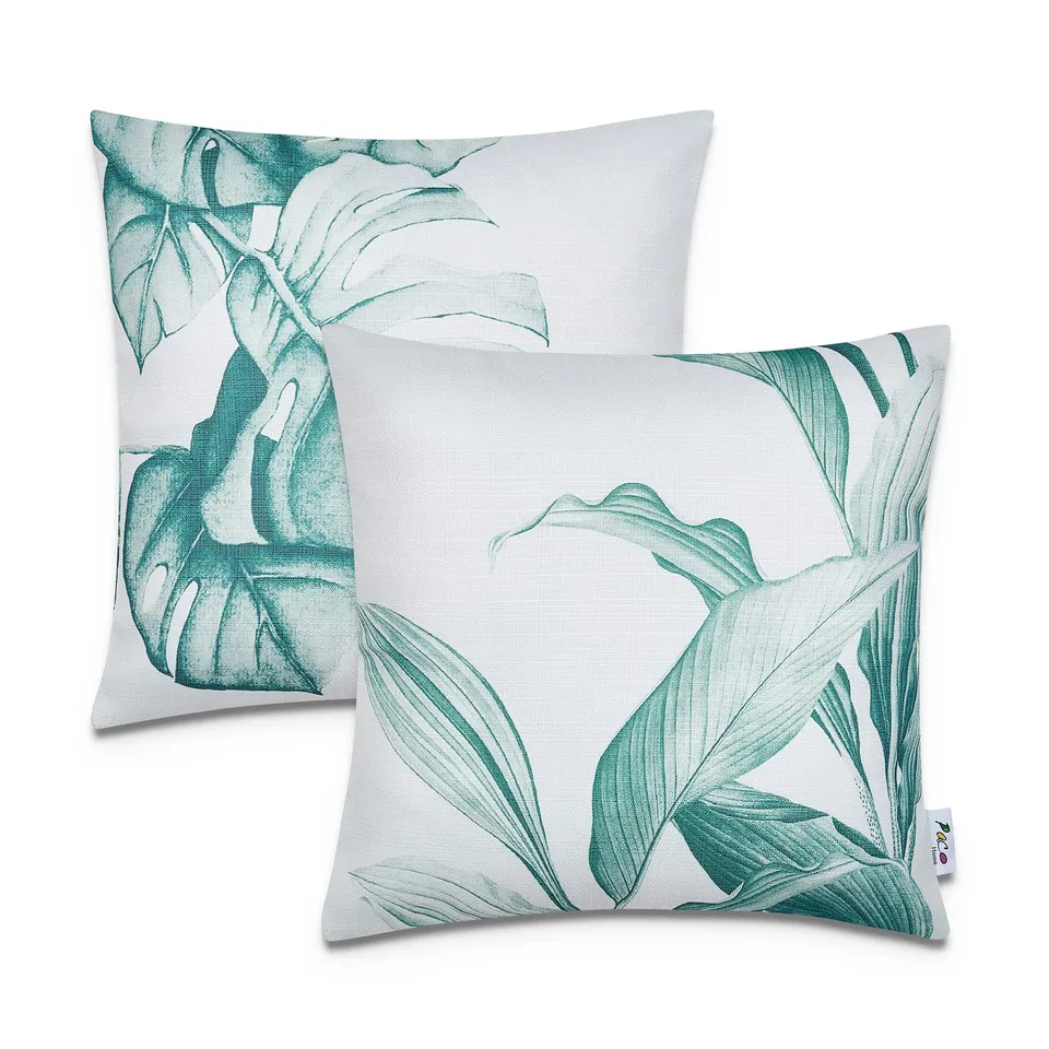 paco-home-kissenbezug-45x45-outdoor-wetterfest-2er-set-gr-n-wei image 1