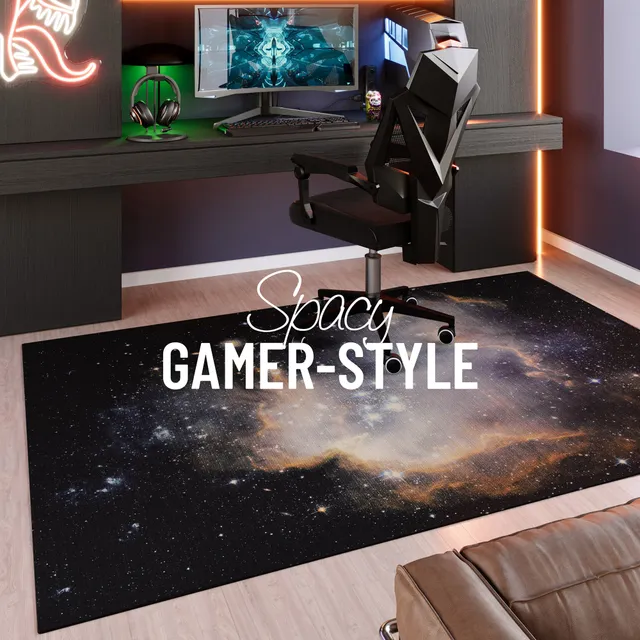 weconhome-galactic-glow-gamer-teppich-schwarz-multi-bedruckt image 1