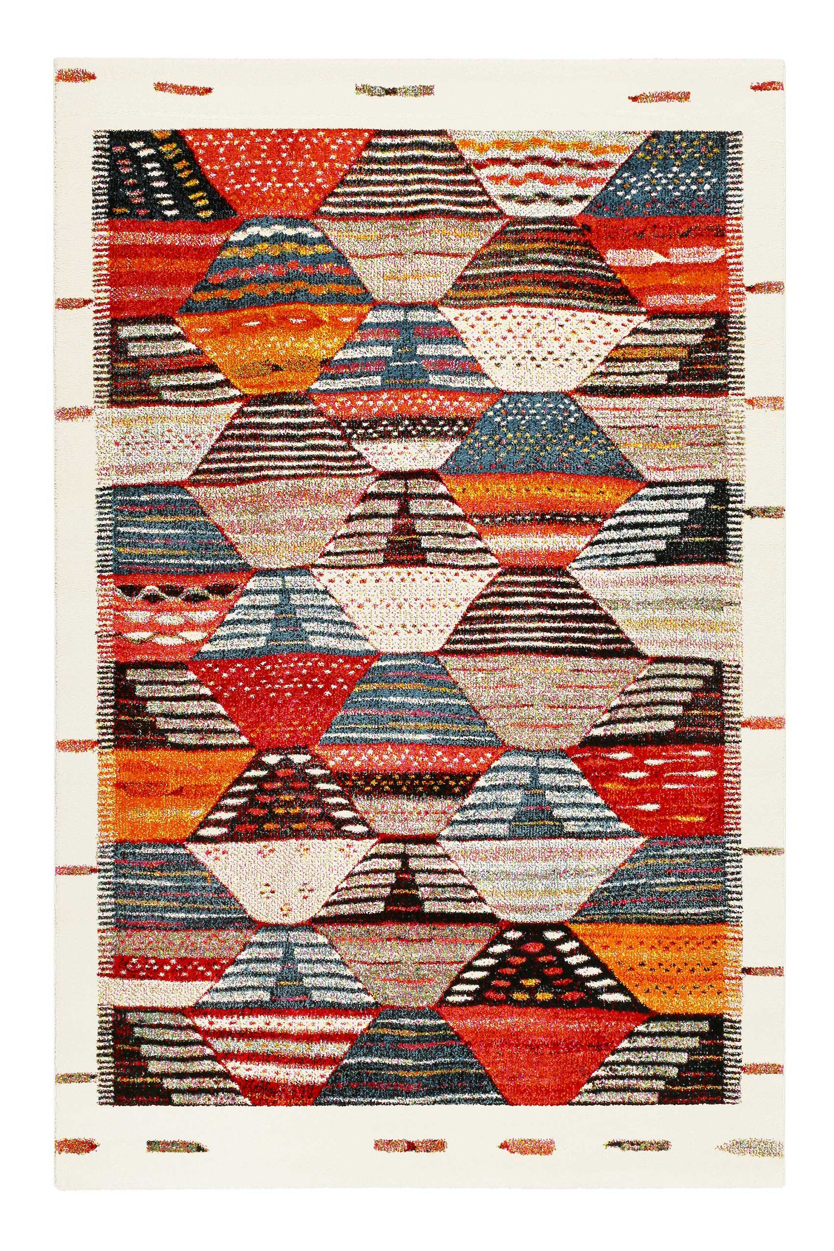 weconhome-modern-berber-kurzflor-teppich-orange-rot-beige image 1