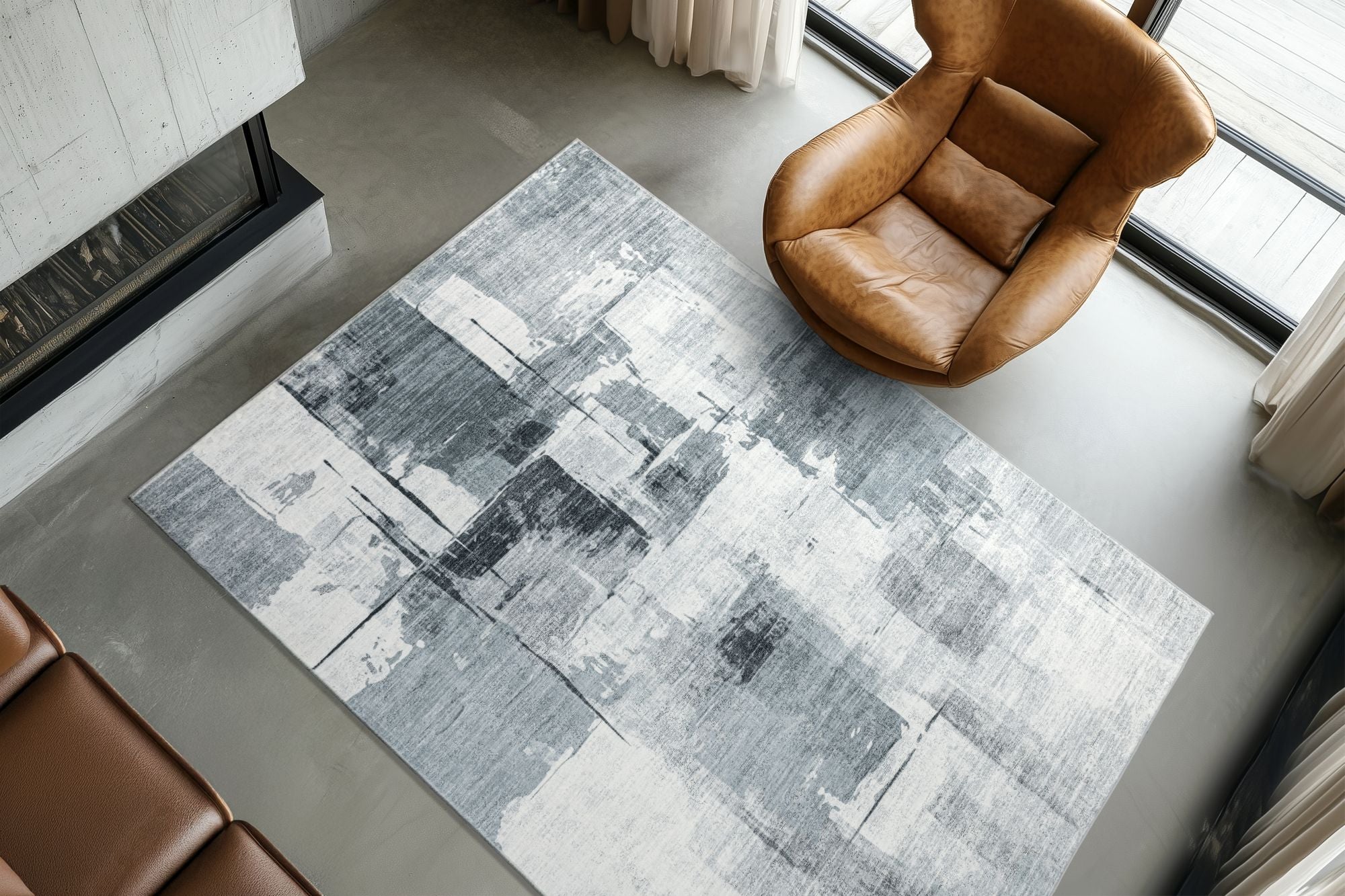 kayoom-elegantica-325-kurzflorteppich-9-mm-flor-polyester-grau-taupe-terrakotta image 5