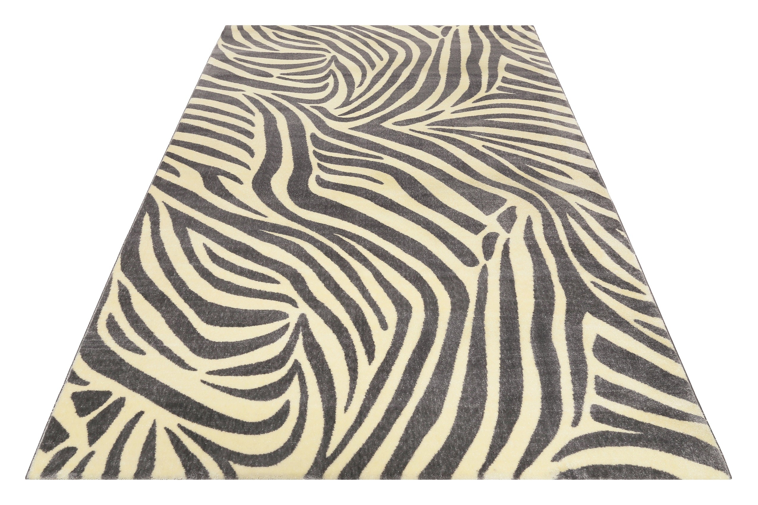 weconhome-zebra-kurzflor-teppich-grau-creme-webteppich image 2