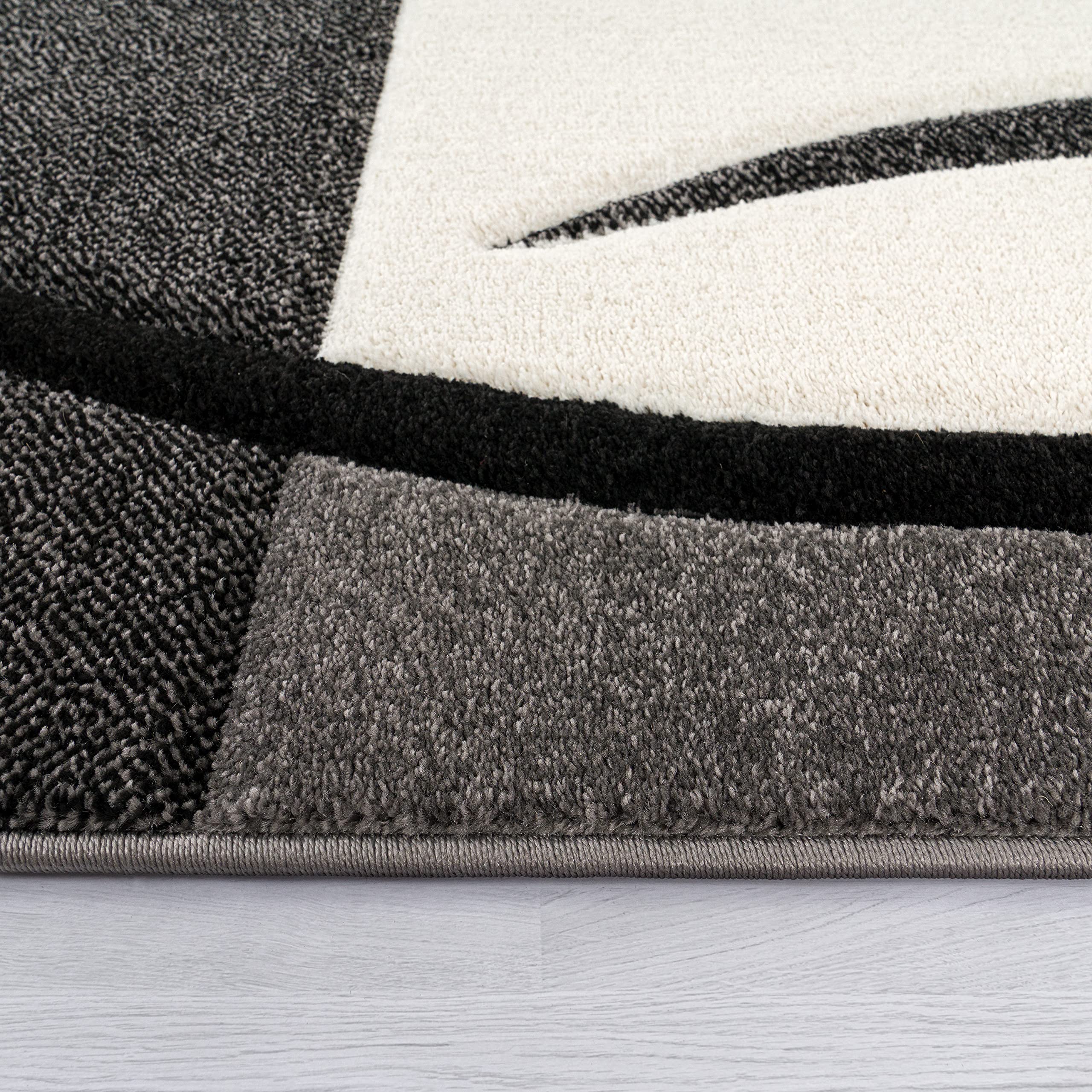 paco-home-designer-kurzflor-teppich-120x170-cm-schwarz-weiss-grau-kariert image 2