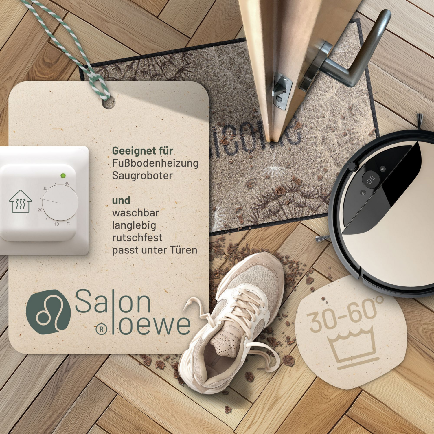 salonloewe-dandelion-welcome-beige-eingangsmatte-50-x-75-cm-pusteblumen-design-s image 3