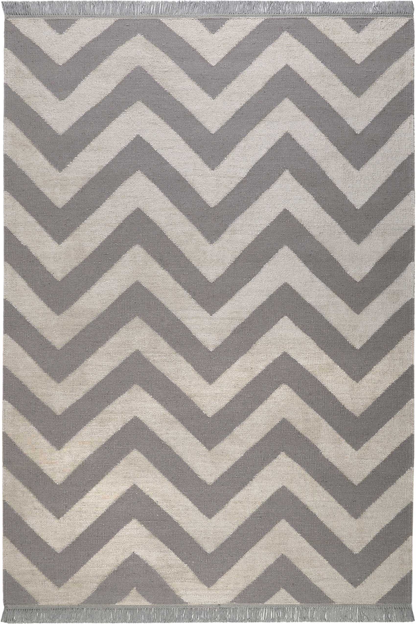 weconhome-zig-zag-kelim-teppich-grau-blau-naturfaser image 1