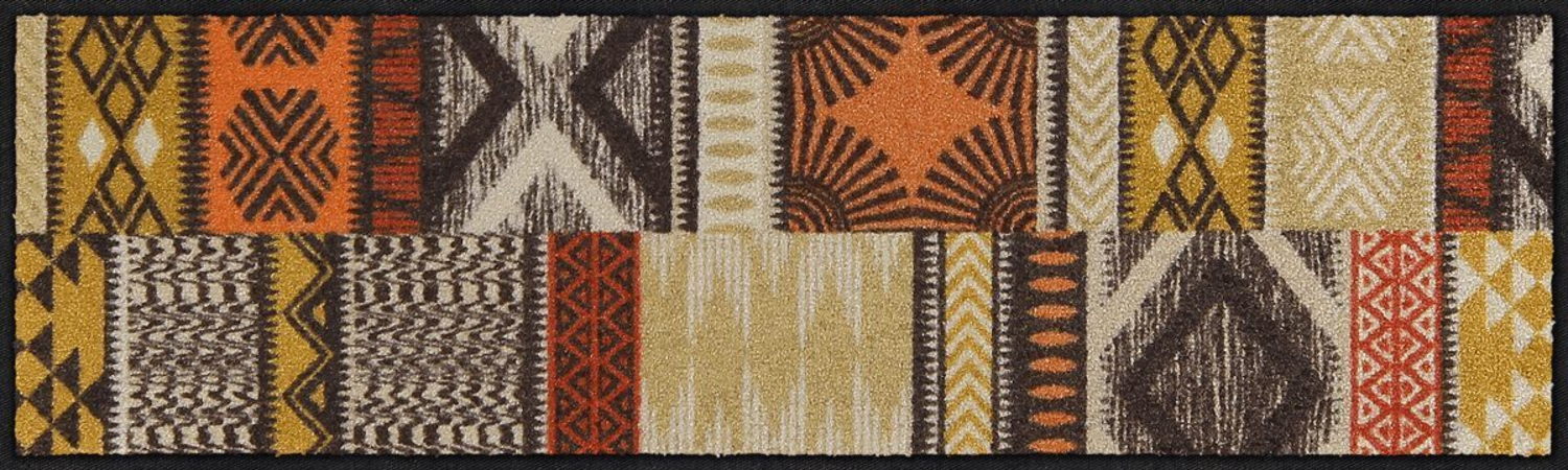 salonloewe-ethno-patch-teppich-30-x-100-cm-fu-matte-mit-geometrischem-muster-in- image 1