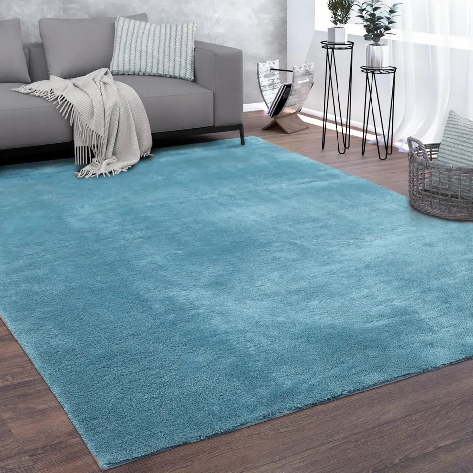 paco-home-kurzflor-teppich-einfarbig-blau-t-rkis-80x150-cm image 1