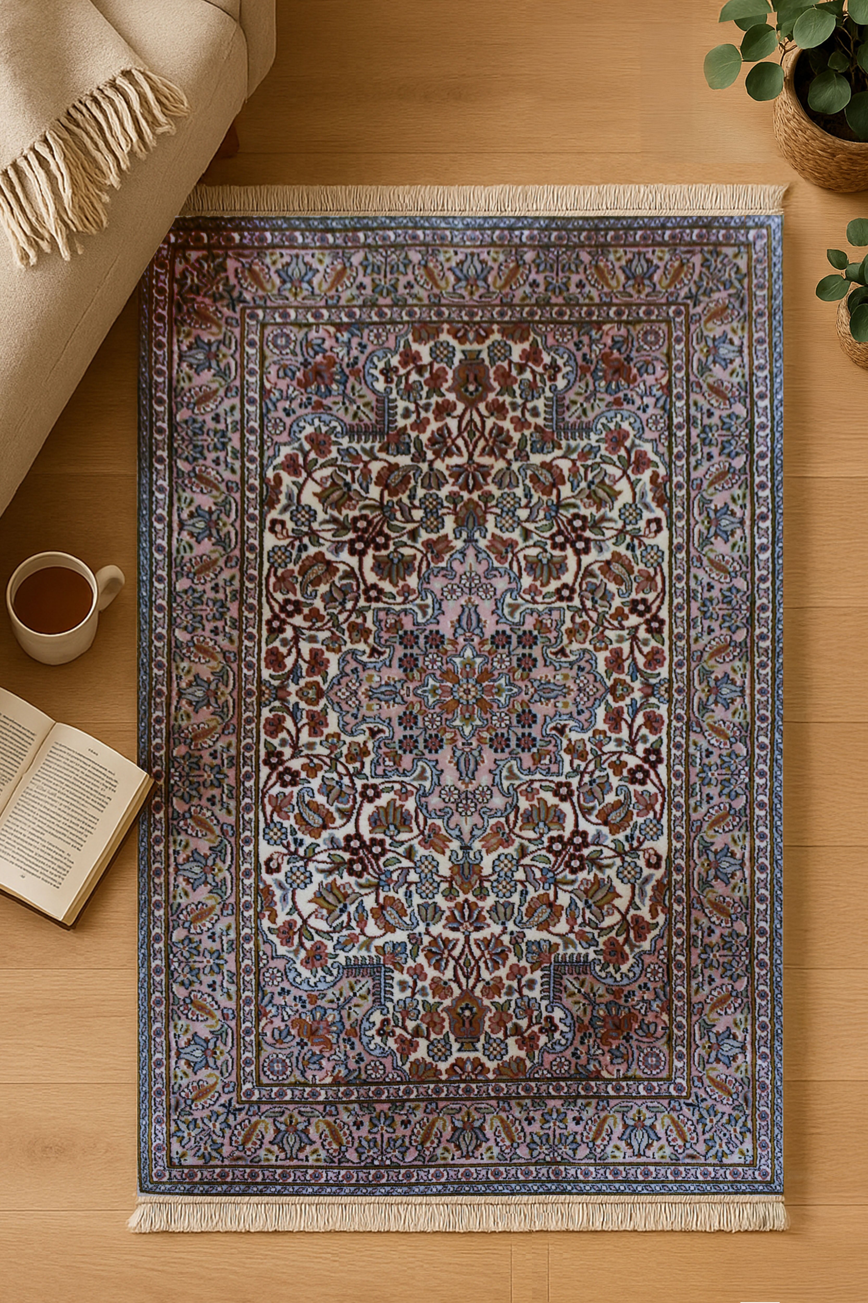 kayoom-kashan-3878-multi-handgewebter-orient-teppich-95x150-cm image 3