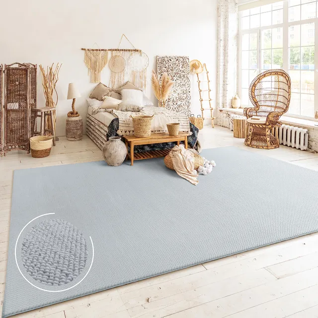 paco-home-coco-kurzflor-teppich-160x220-cm-grau-skandi-boho image 1