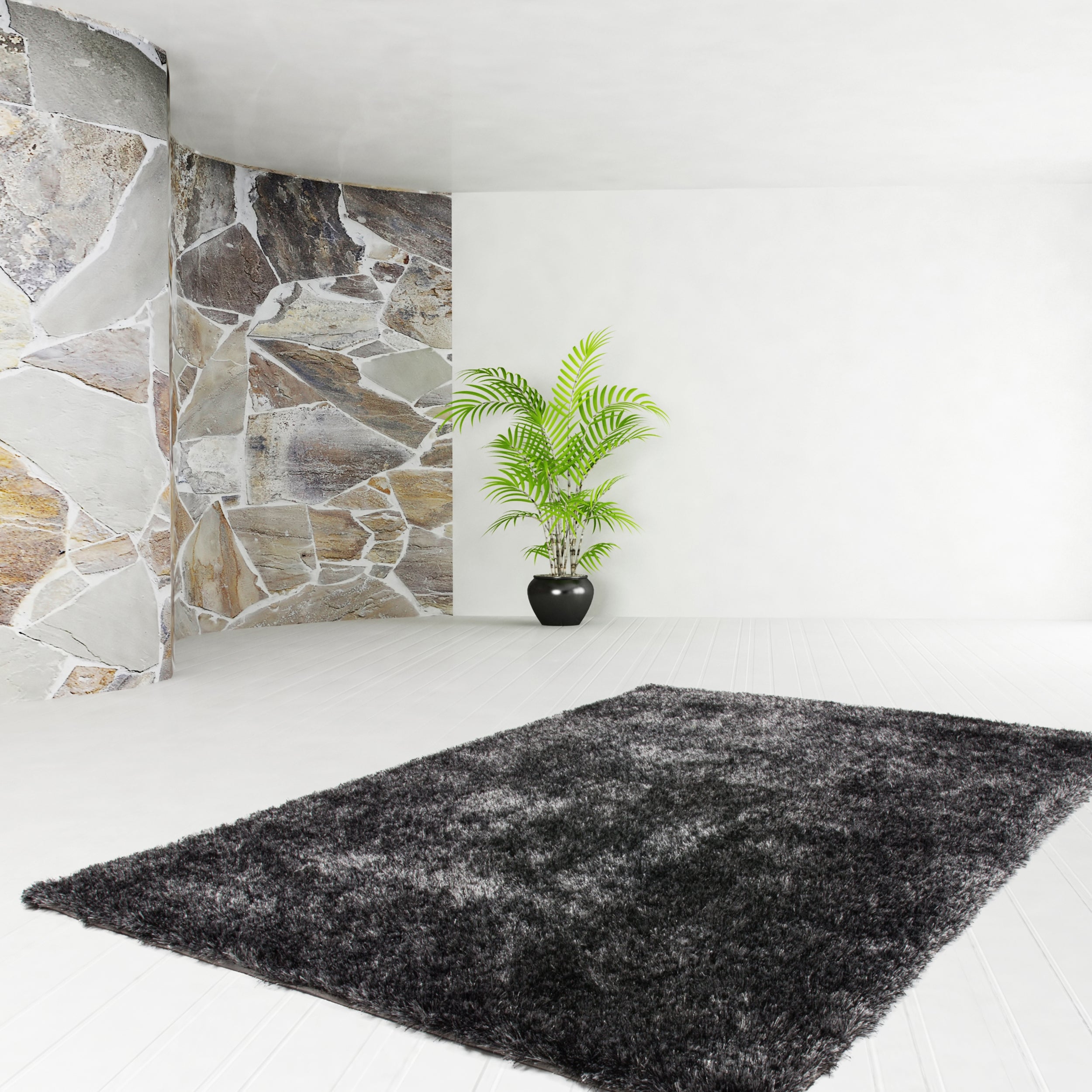 kayoom-diamond-725-hochflorteppich-handgefertigter-shaggy-in-anthrazit-weicher-f image 2