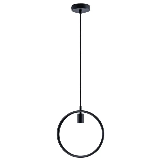 paco-home-pendelleuchte-ring-schwarz-1-5m-textilkabel-e27 image 1