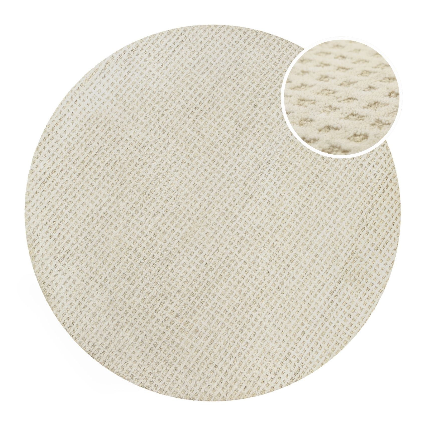 weconhome-hamptons-thirty-kurzflor-teppich-rund-creme-wei image 1