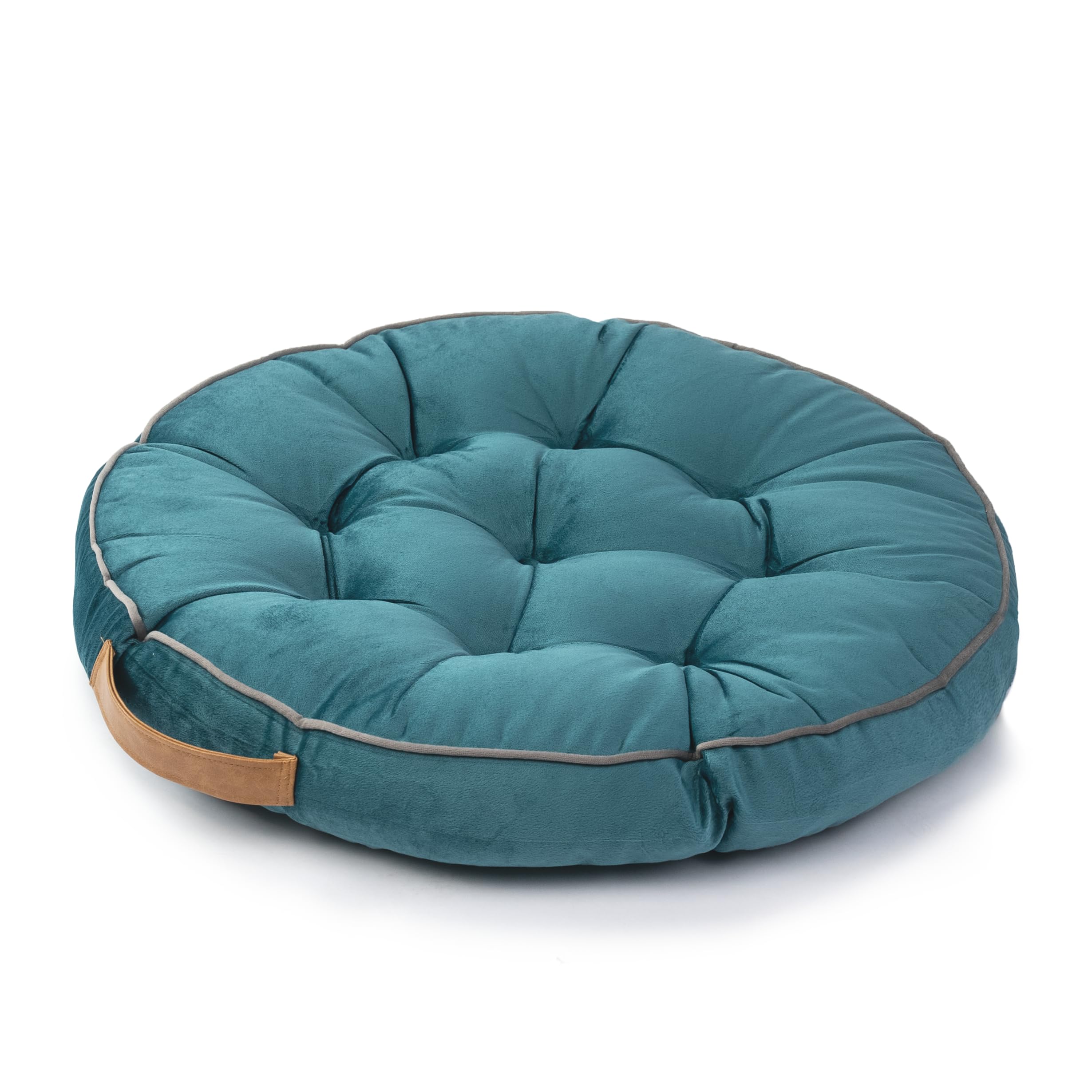 paco-home-cotton-bodenkissen-rund-uni-t-rkis-58x58x6-cm image 1