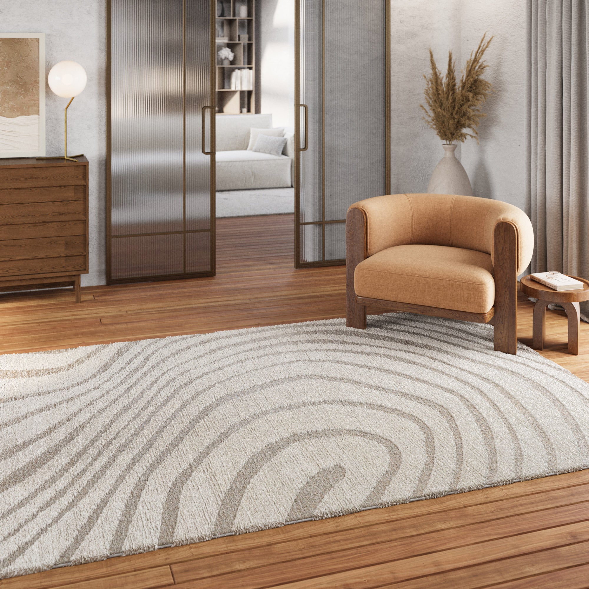 weconhome-kurzflor-teppich-creme-beige-bj-rn-wellig image 1