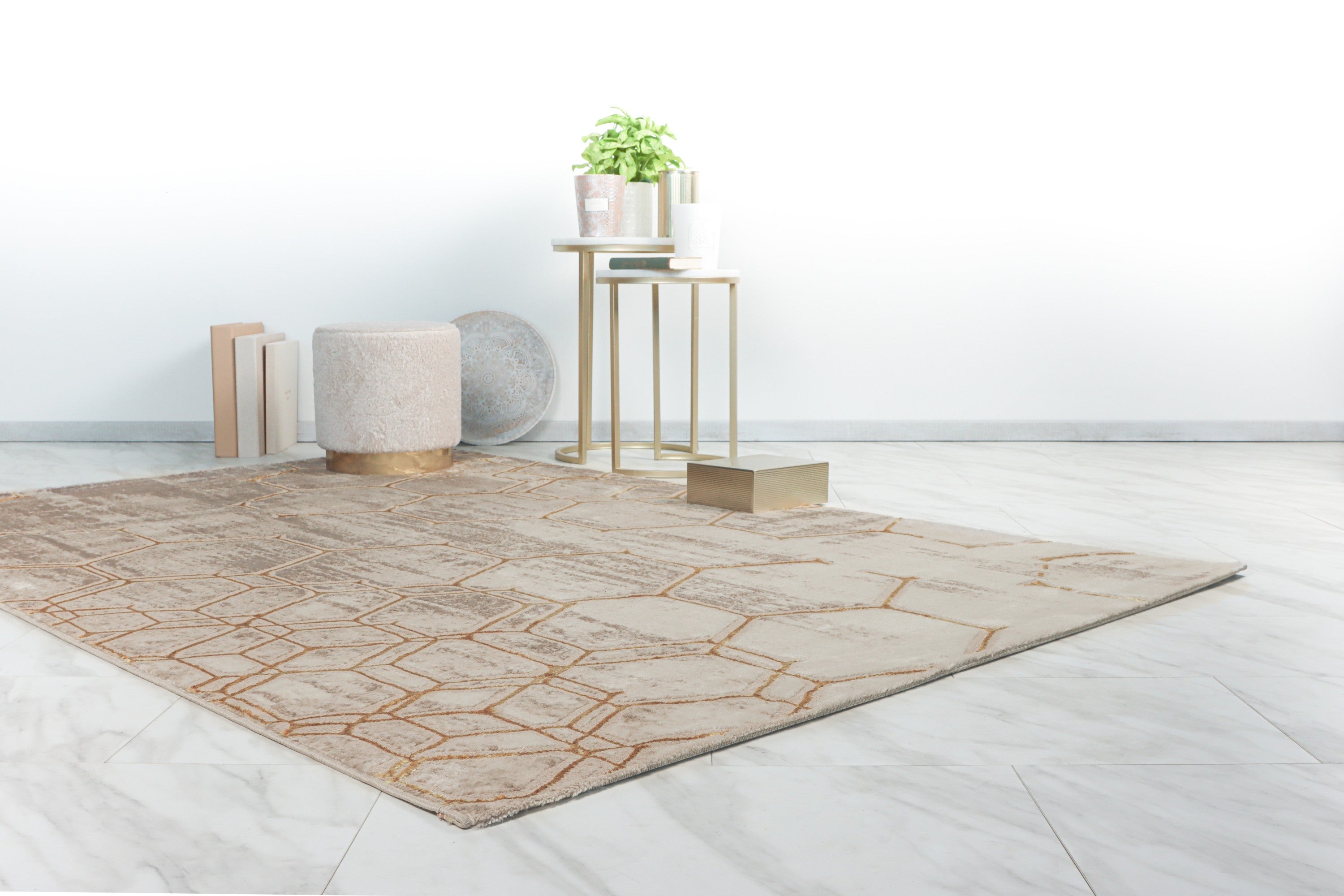 kayoom-smooth-flow-125-robuster-kurzflorteppich-80x300-cm-beige-polypropylen image 3