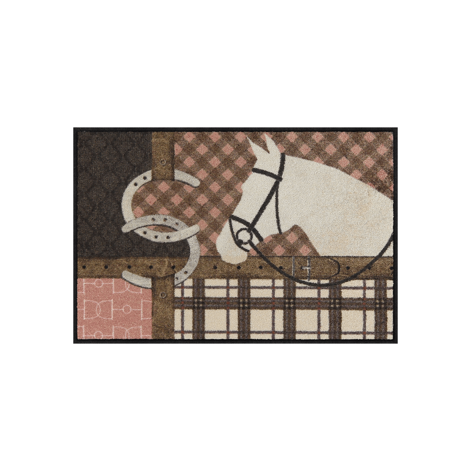 salonloewe-royal-stable-eingangsmatte-50-x-75-cm-pferdemotiv-beige-rosa image 1