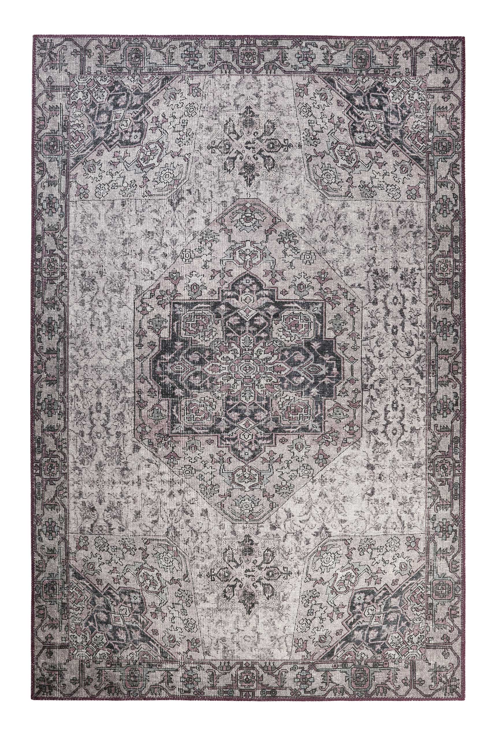 weconhome-vintage-teppich-synchronize-flieder-grau-gewebt-oeko-tex-boho-stil image 1