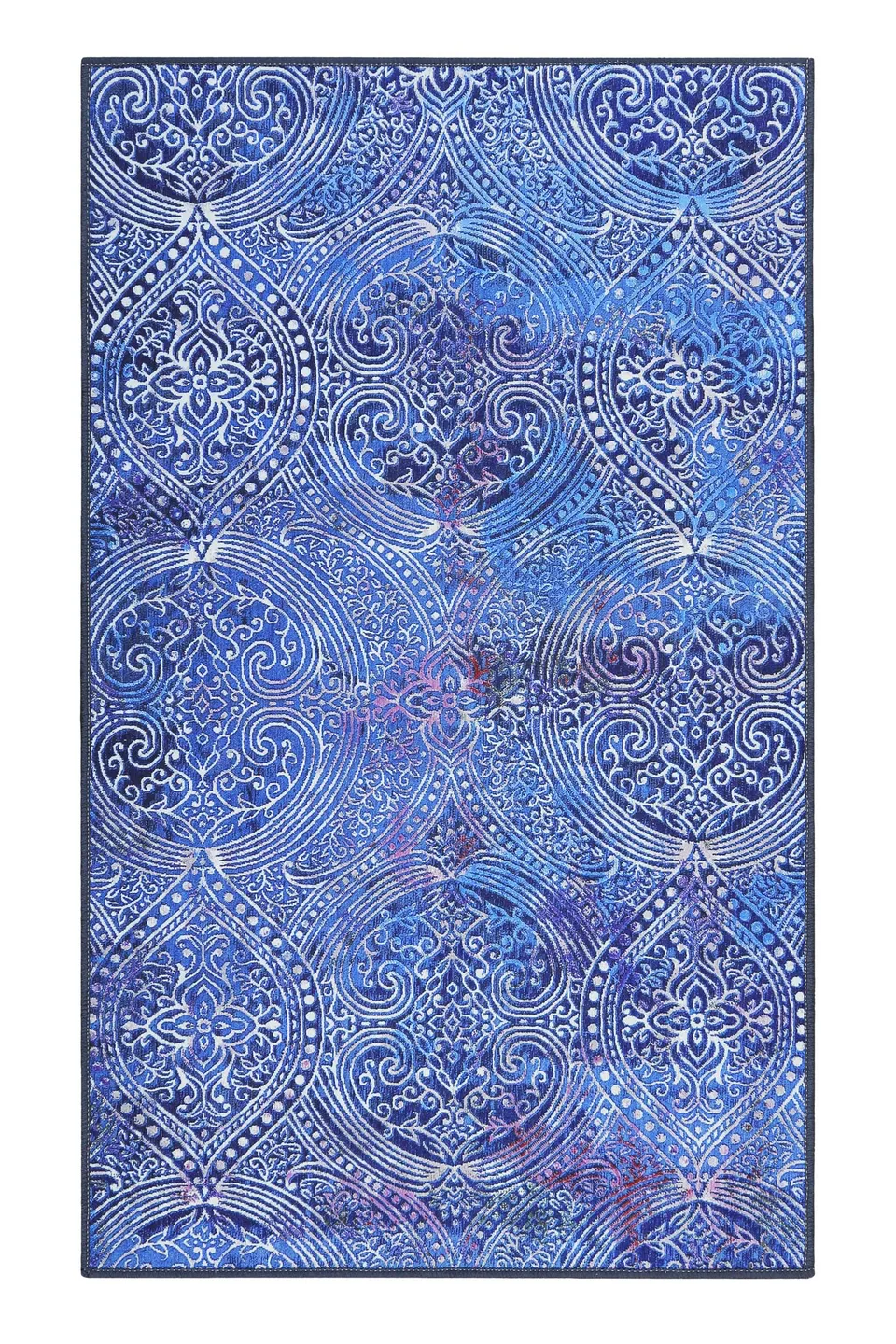 weconhome-badteppich-blau-vintage-louis-gewebt-eckig image 1
