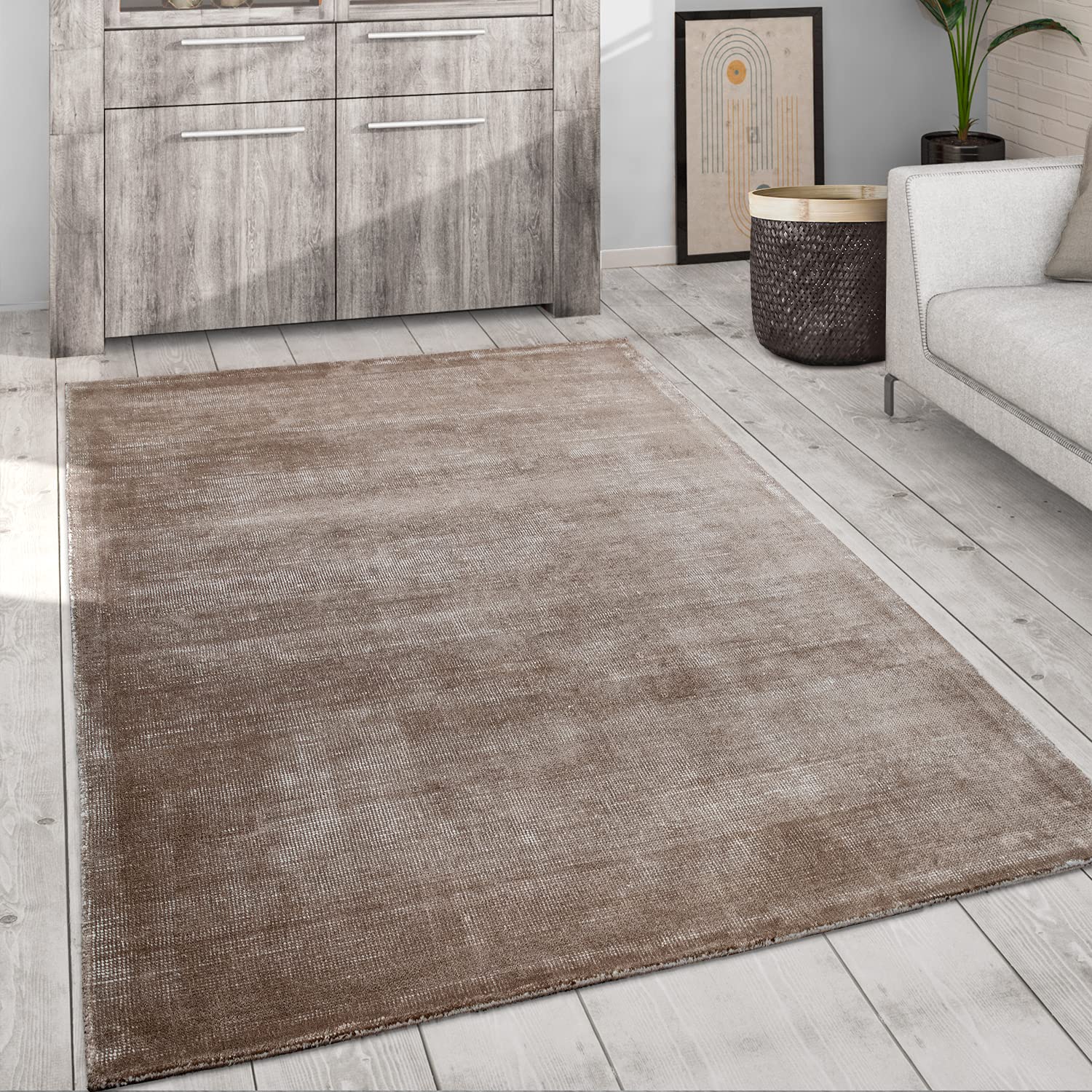 paco-home-teppich-wohnzimmer-vintage-kurzflor-handgewebt-120x170-cm-beige image 1