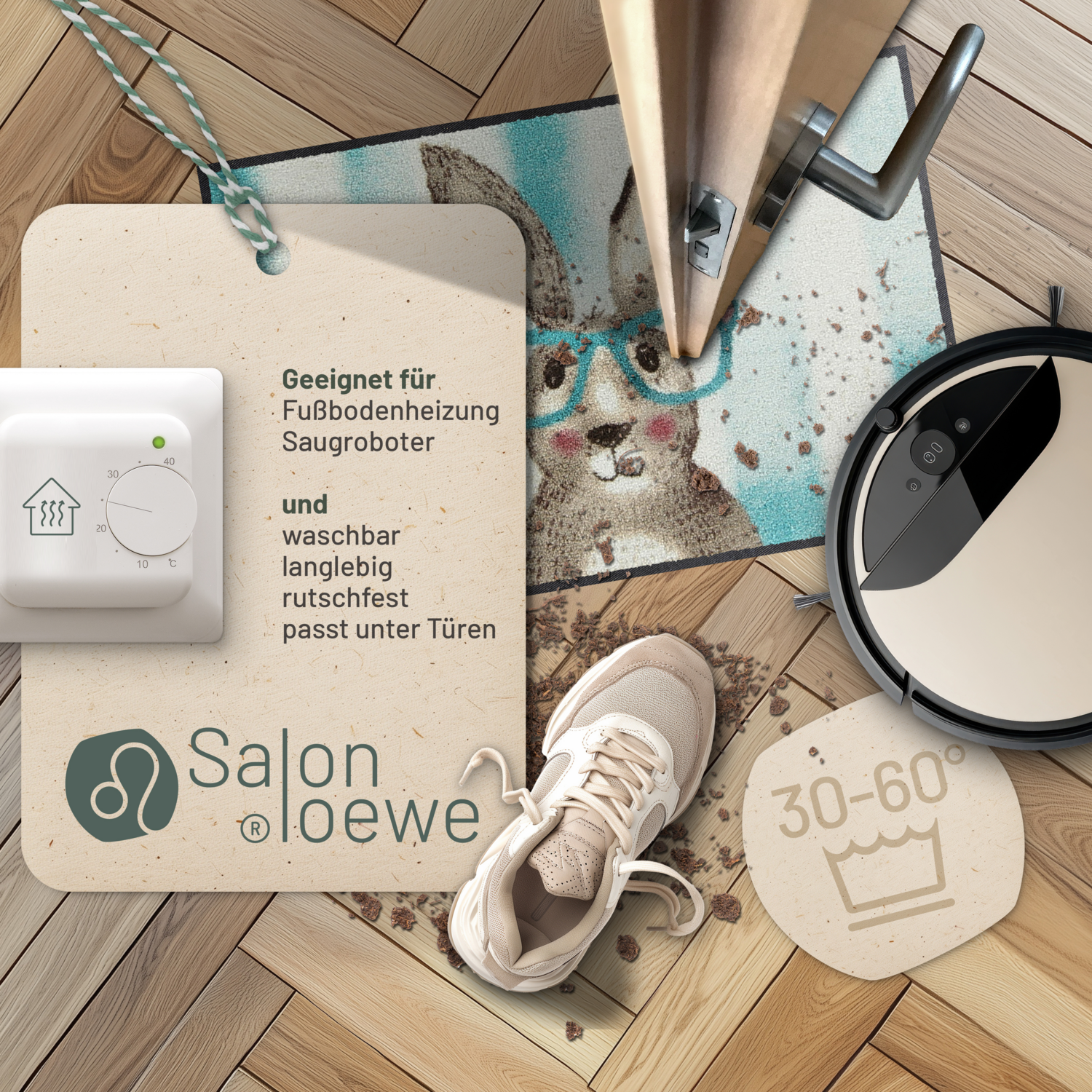 salonloewe-smart-rabbit-eingangsmatte-50-x-75-cm-hase-mit-brille-waschbar image 3