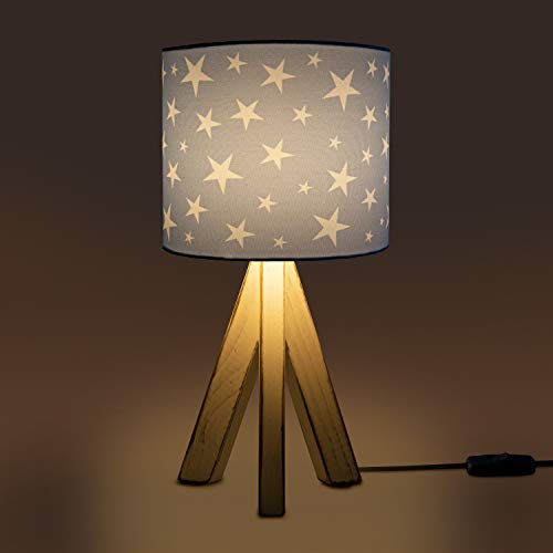 paco-home-led-kinderlampe-tischleuchte-sterne-e14-lampenfu-wei-lampenschirm-t-rk image 8