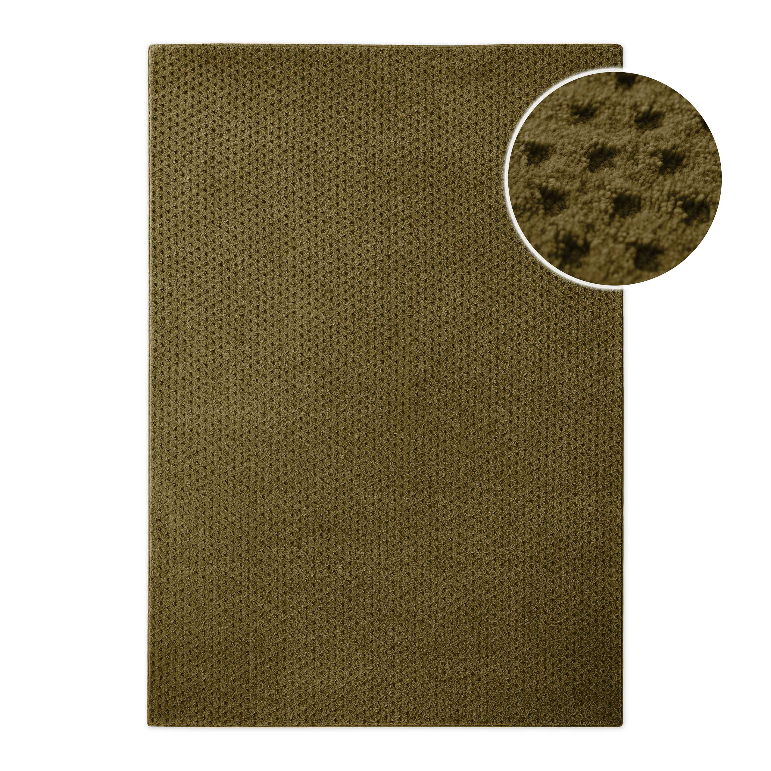 weconhome-castello-three-kurzflor-teppich-oliv-gr-n-aus-schurwolle image 1
