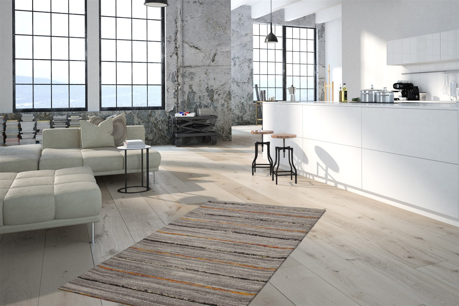 kayoom-duarte-110-handgewebter-kilim-aus-wolle-und-kunstseide-flacher-naturteppi image 3