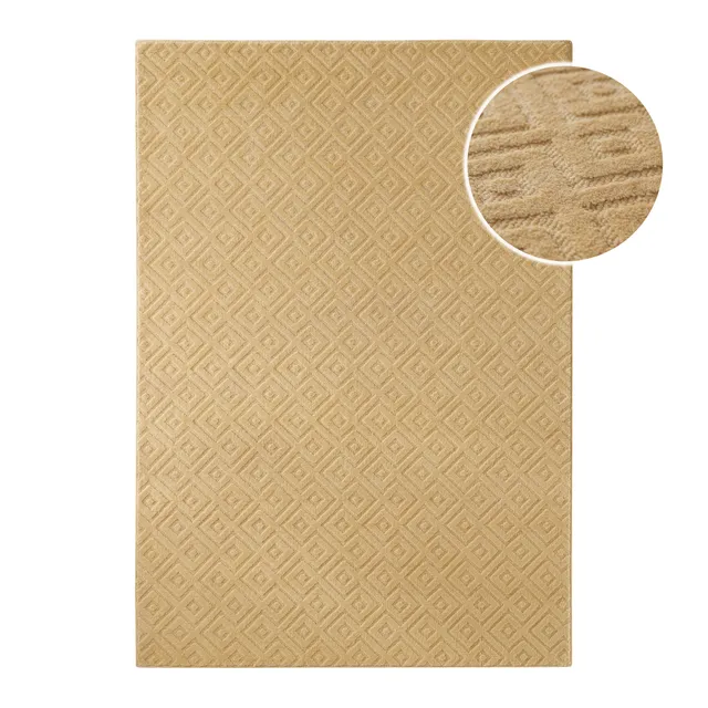 weconhome-castello-two-kurzflor-teppich-aus-schurwolle-in-sand-beige-handgewebt- image 1