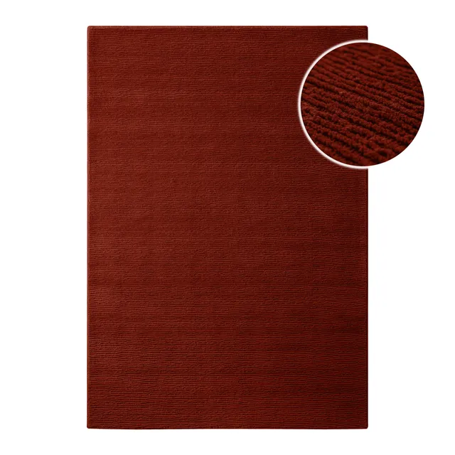 weconhome-castello-one-kurzflor-teppich-schurwolle-purpur-rot image 1