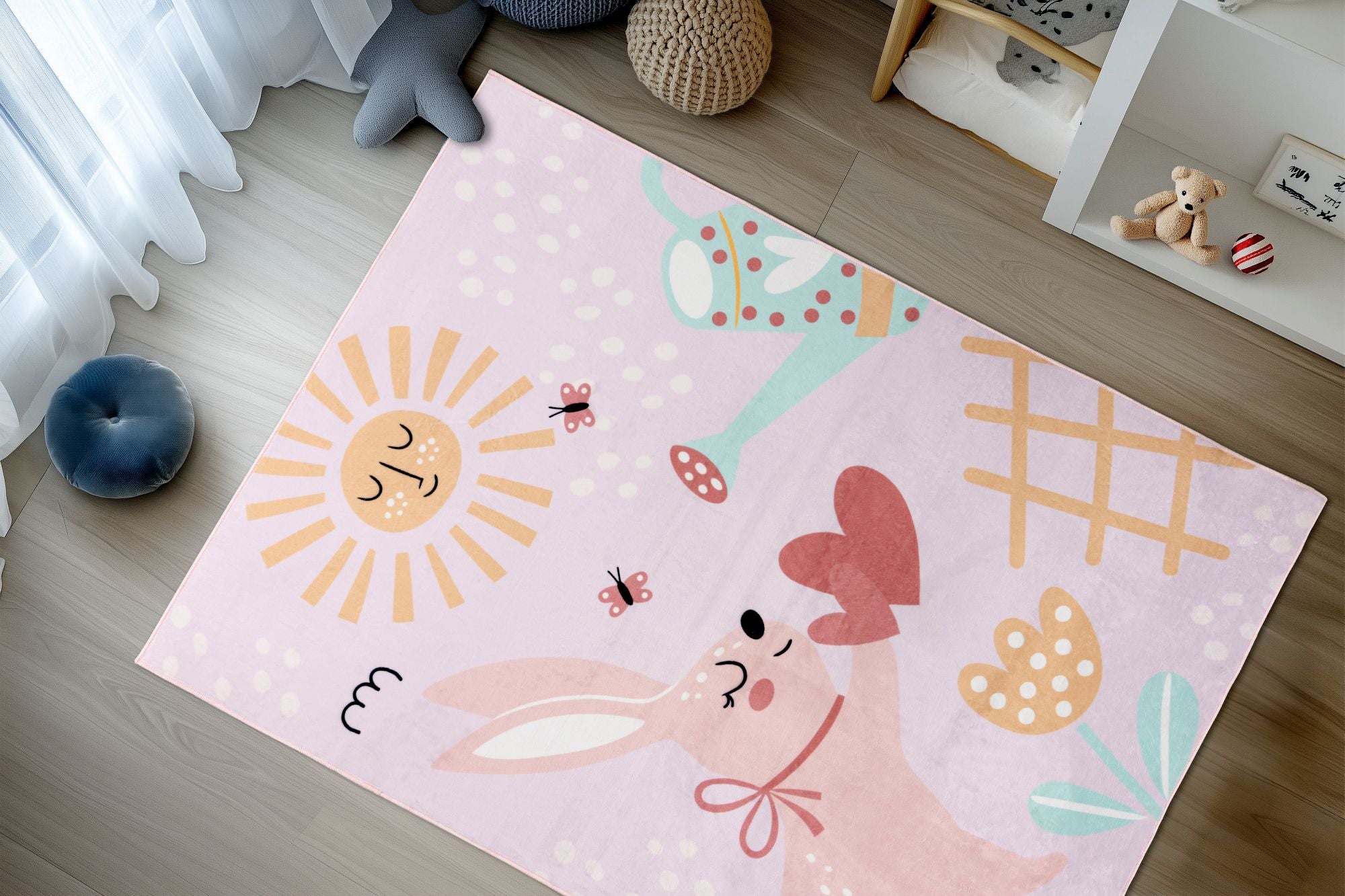 kayoom-wonder-131-rosa-kinderzimmerteppich-weicher-kurzflor-6-mm-800-g-m-polyest image 4