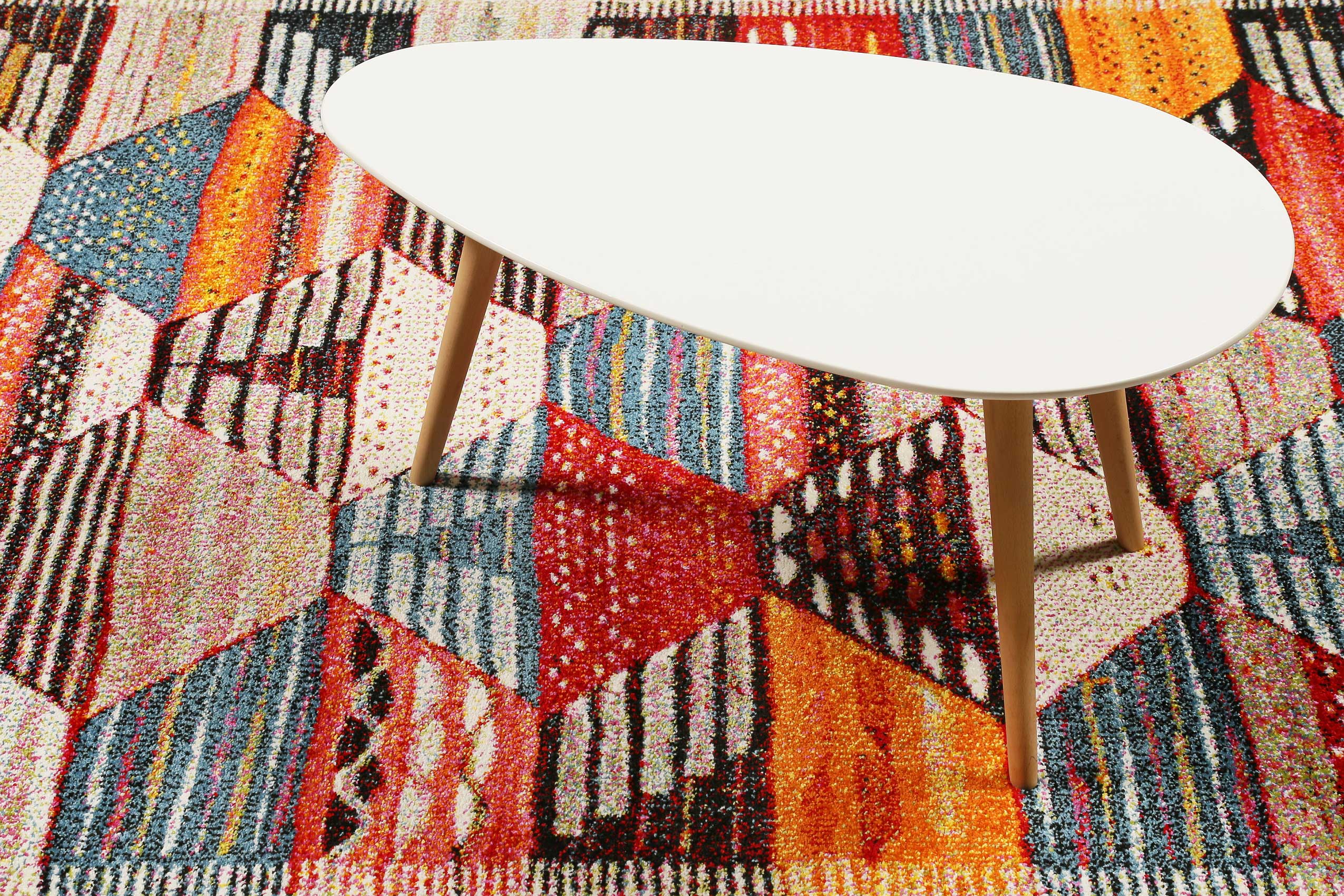 weconhome-modern-berber-kurzflor-teppich-orange-rot-beige image 6