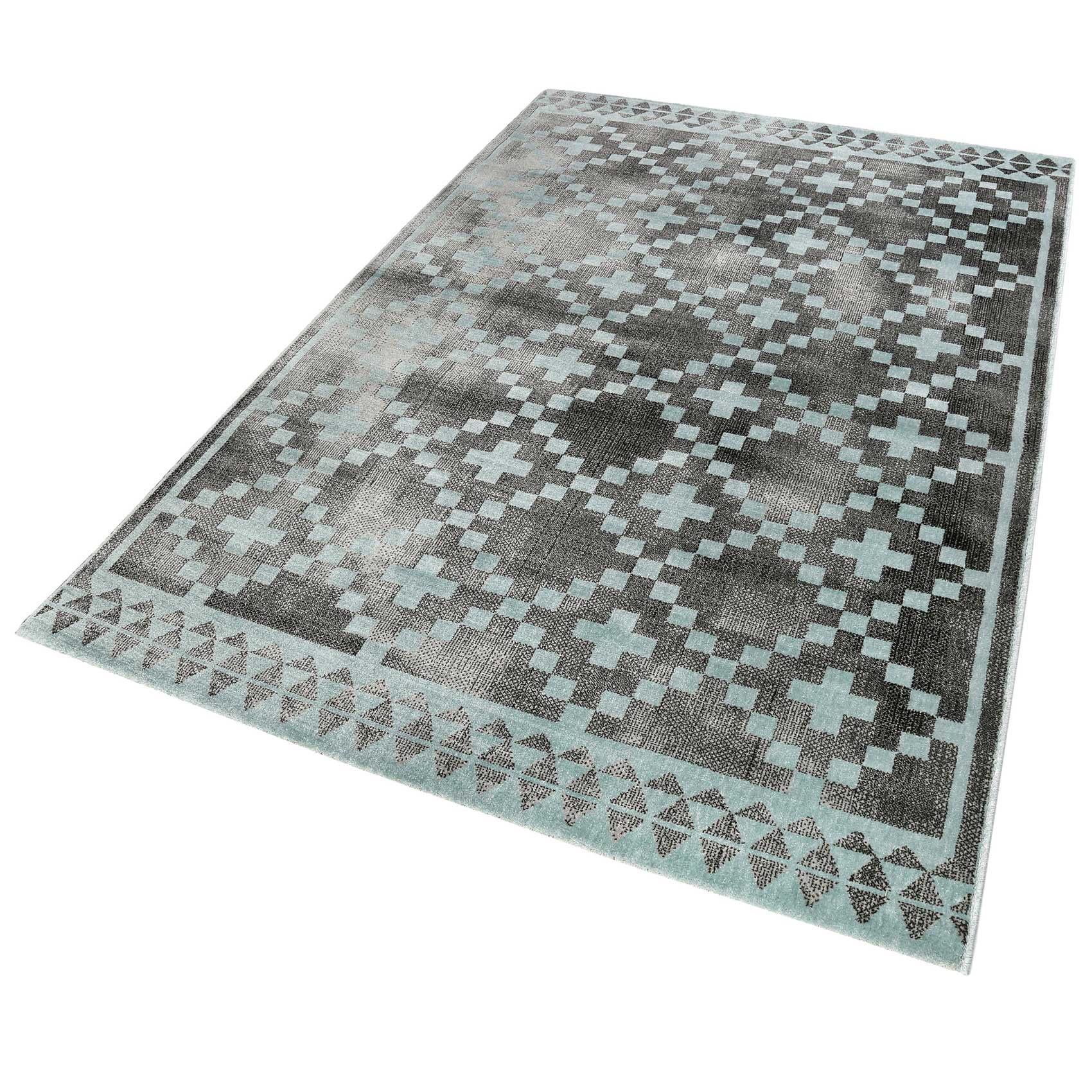 weconhome-kurzflor-teppich-pleasure-2-0-grau-t-rkis image 2