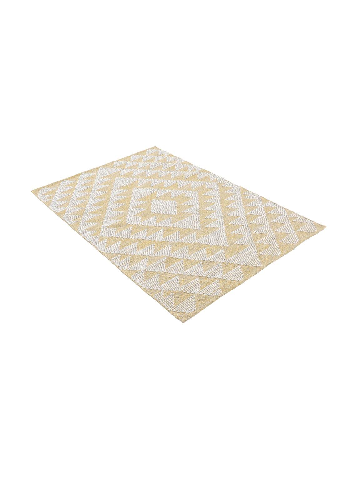 carpetfine-kelim-durry-baumwollteppich-gelb-80x150-cm image 5