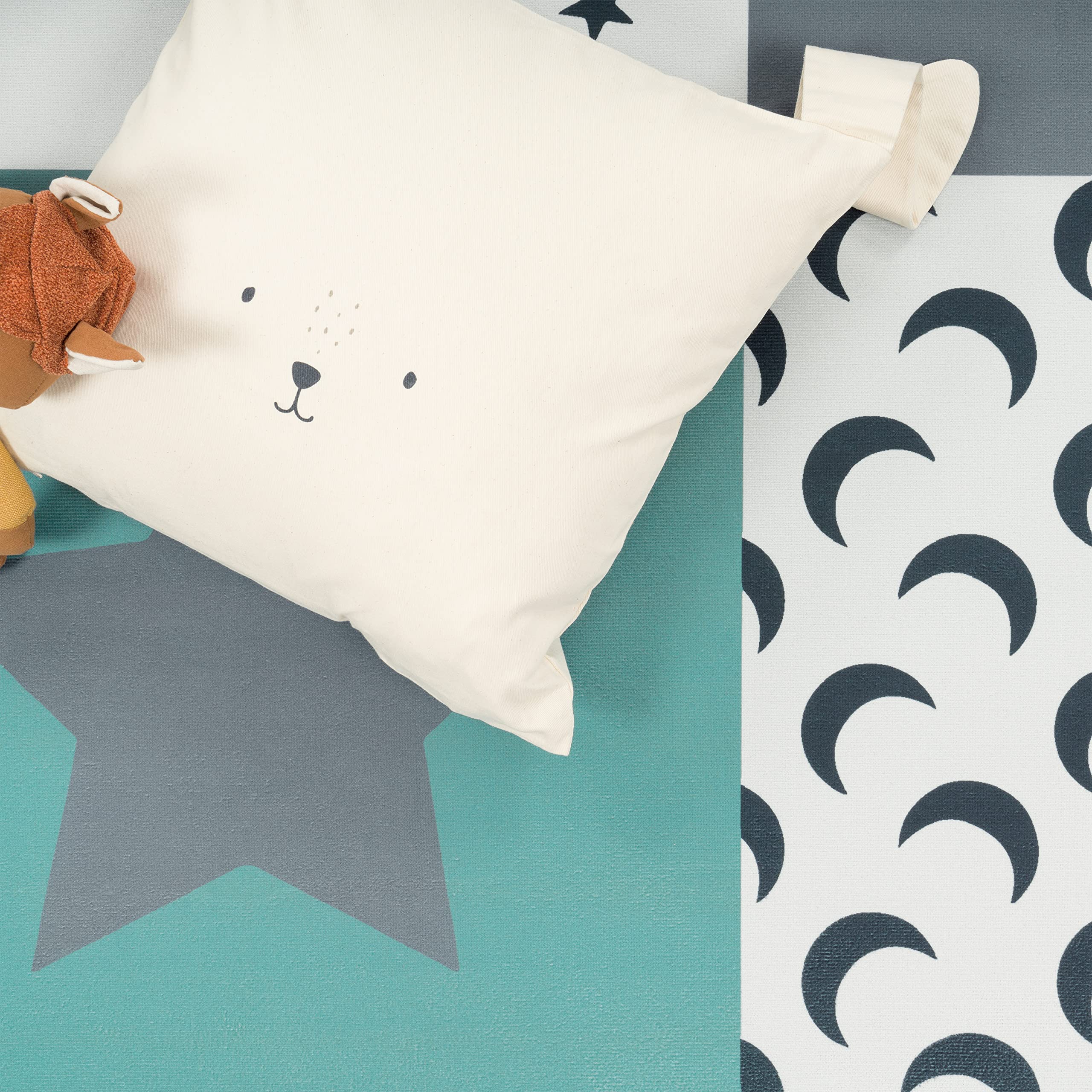 paco-home-ela-kinderteppich-140x200-cm-t-rkis-stern-mond-u-karo image 3