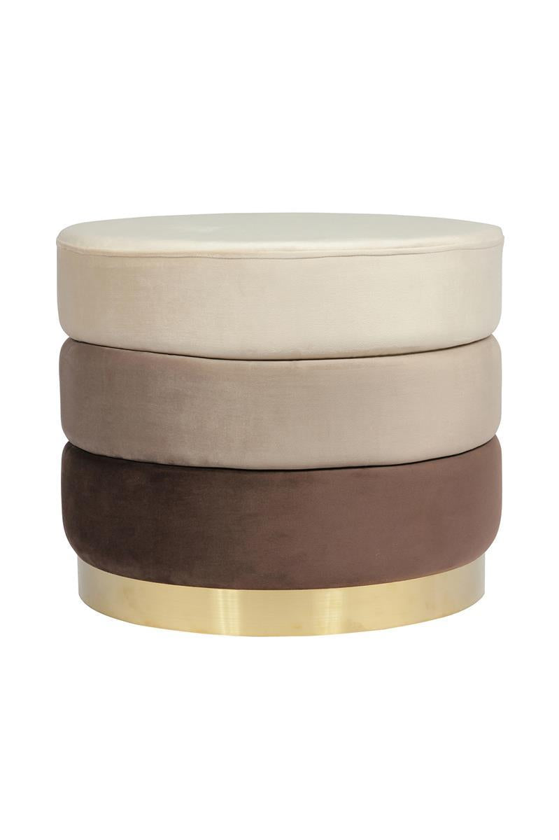 kayoom-hocker-matilda-325-runder-sitzhocker-mit-polyester-samtbezug-und-goldenem image 1