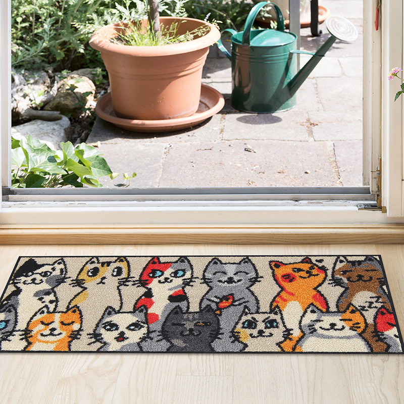 salonloewe-kitty-people-eingangsmatte-30-x-75-cm-buntes-katzenmotiv-polyamid image 2